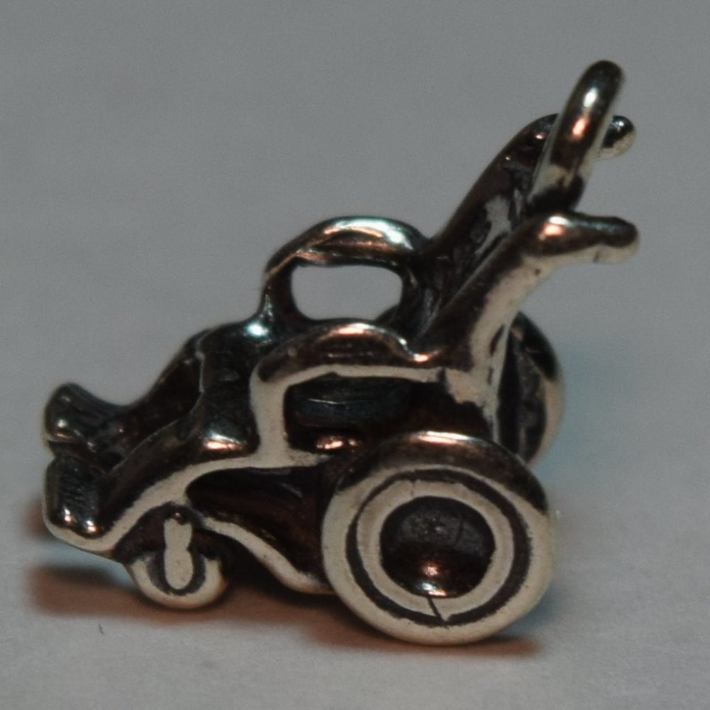 Vintage Sterling Silver 3D Wheelchair Charm Medical Medicine Doctor Nurse